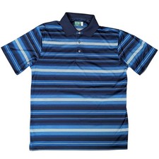 Ben Hogan Performance Short Sleeve Golf Shirt Polo Men's Size Large Blue Stripe