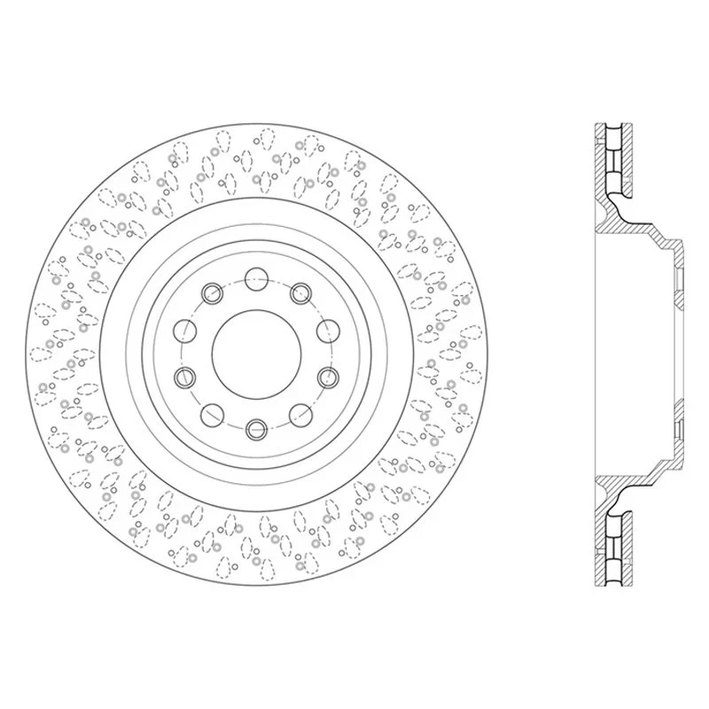 For Maserati Quattroporte 14-16 SportStop Drilled 1-Piece Rear Brake Rotor Foto 2 de 2