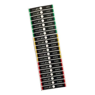 Gym Weight Labels Weight Stack Stickers Various Weight Values Clear Markings