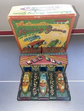 Rare Vintage Haji Toys Tin Litho Windup Automatic Racing Cars