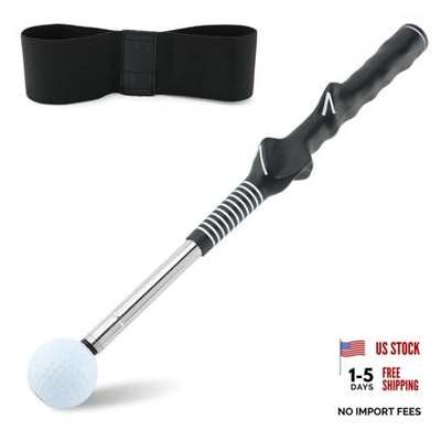 NINEFOX Golf Swing Pro Trainer: Portable Retractable Stick with Click Feedback 