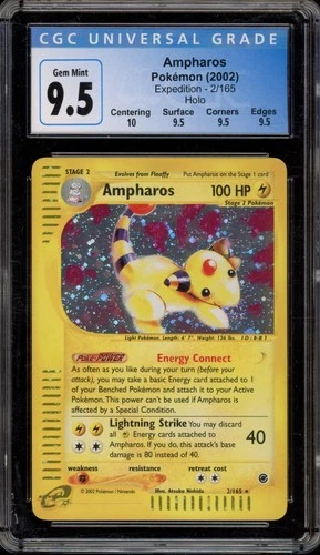 Pokemon Ampharos Expedition Holo Rare #2 CGC 9.5