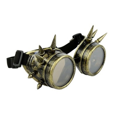 Goggles Spikes Bronze Gold Steampunk Brille Schweißerbrille Burning Man Dornen