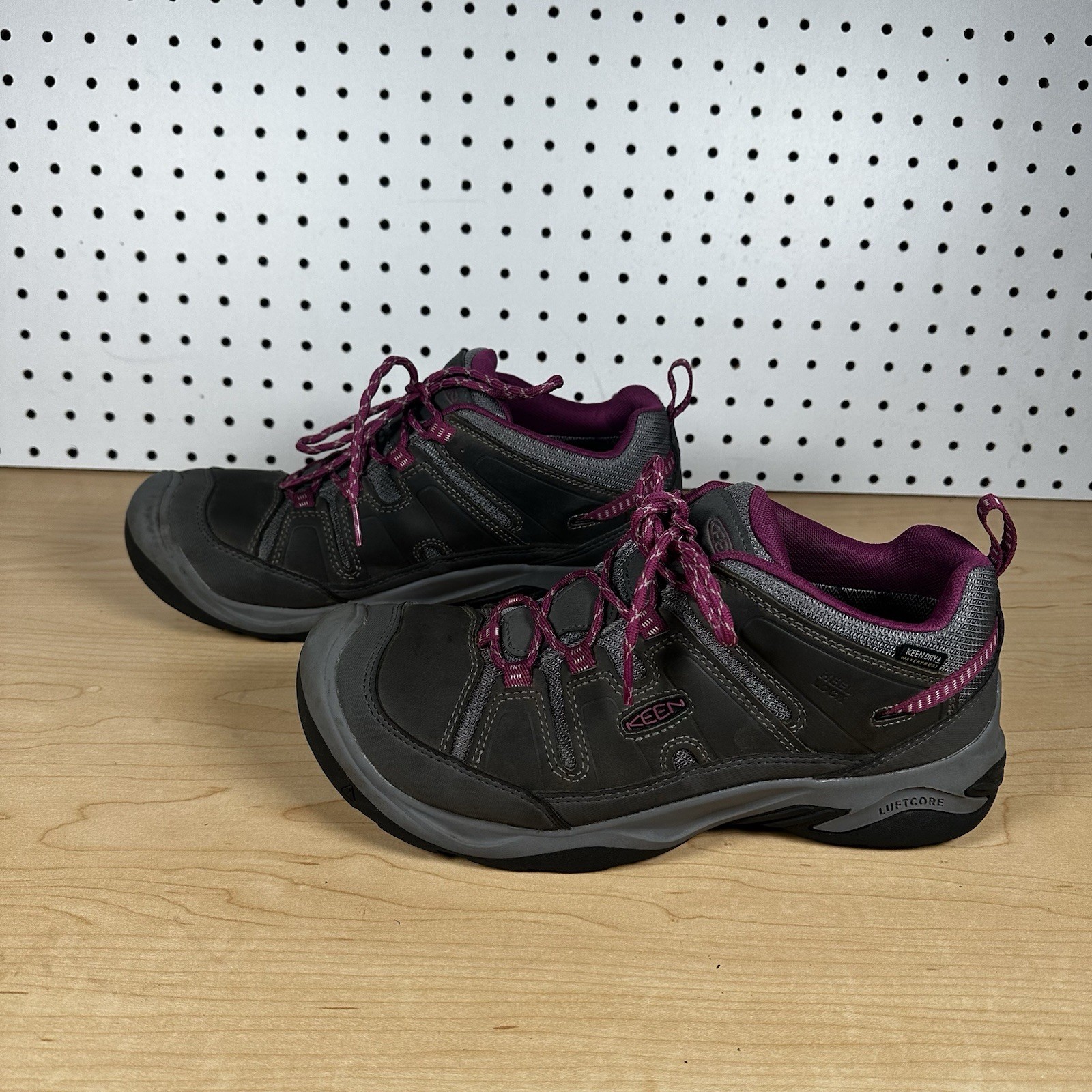Scarpe da trekking donna Keen taglia 10 5 circadia viola grigio pelle impermeabile outdoor
