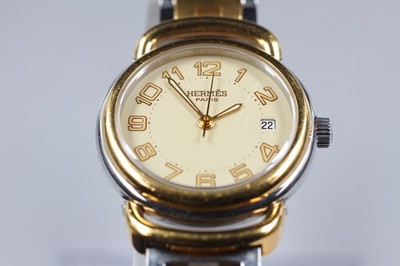 Vintage [Exc+4] Hermes Pullman PU2.240 Ivory Dial 24mm Date