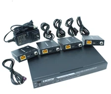 4 Port - 200ft HDMI 4K@60 18Gbps Splitter/Distribution over CAT6 Ethernet