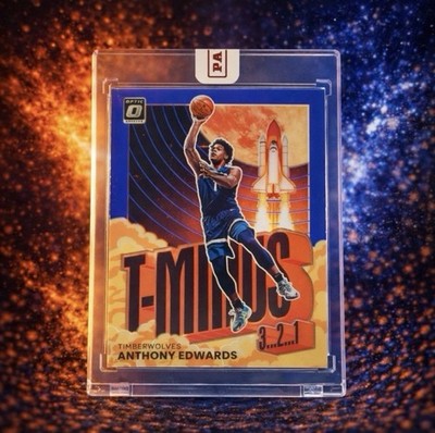 Anthony Edwards Encased Display Card Minnesota Premium Basketball Display Ready