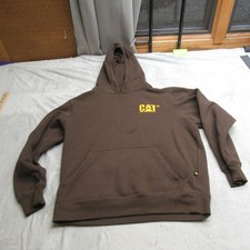 CAT Hoodie Youth Medium Brown Pockets Heavywe...