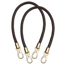 2Pcs 60cm/23.6" Braided Leather Purse Replacement Strap for Handbag Brown