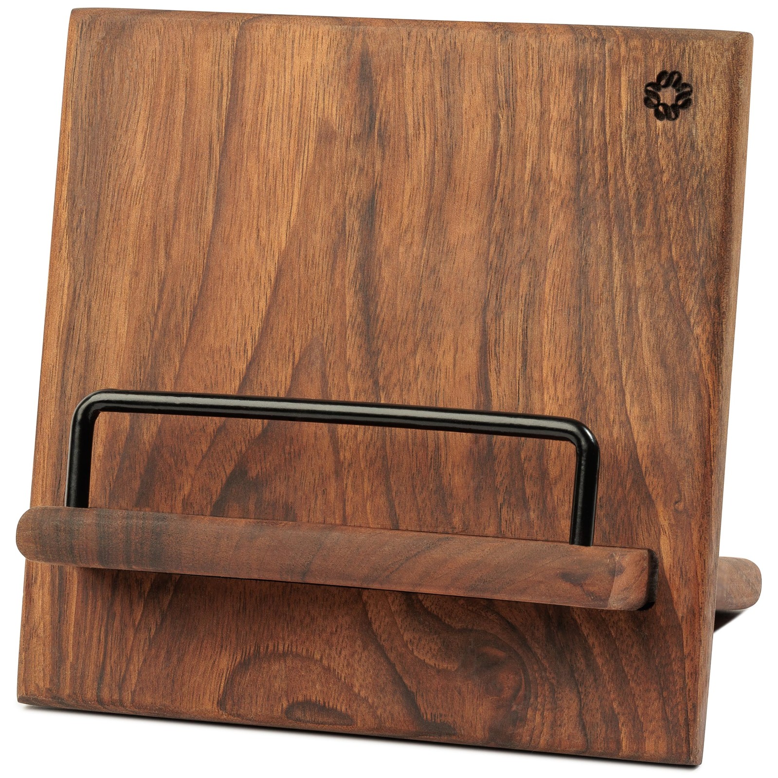 Handmade Wooden Book Holder Walnut Cookbook Stand for Kitchen Counter