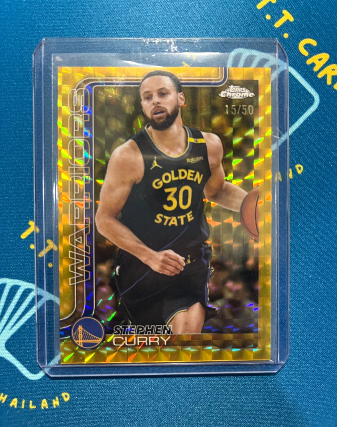 2025 TOPPS CHROME STEPHEN CURRY GOLD GEOMETRIC /50 #201