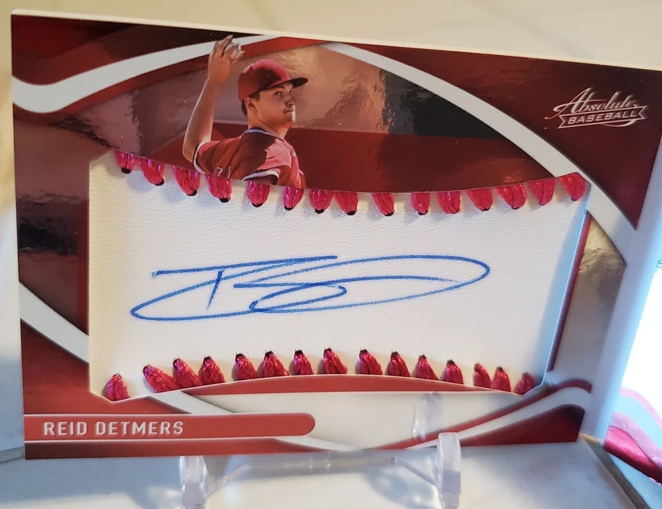 2022 Absolute REID DETMERS Booklet Rookie Game-Worn Jersey RELIC Auto Card #/35 - Image 2 of 4