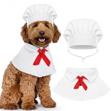 Dog Chef Costume Hat Clothes Red Scarf Holiday Party Outfit Small Pets