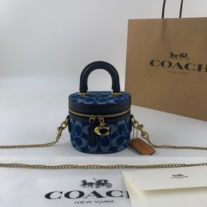 COACH CT097 Trail Crossbody 12・Signature Denim Sac à épaule en cuir de veau
