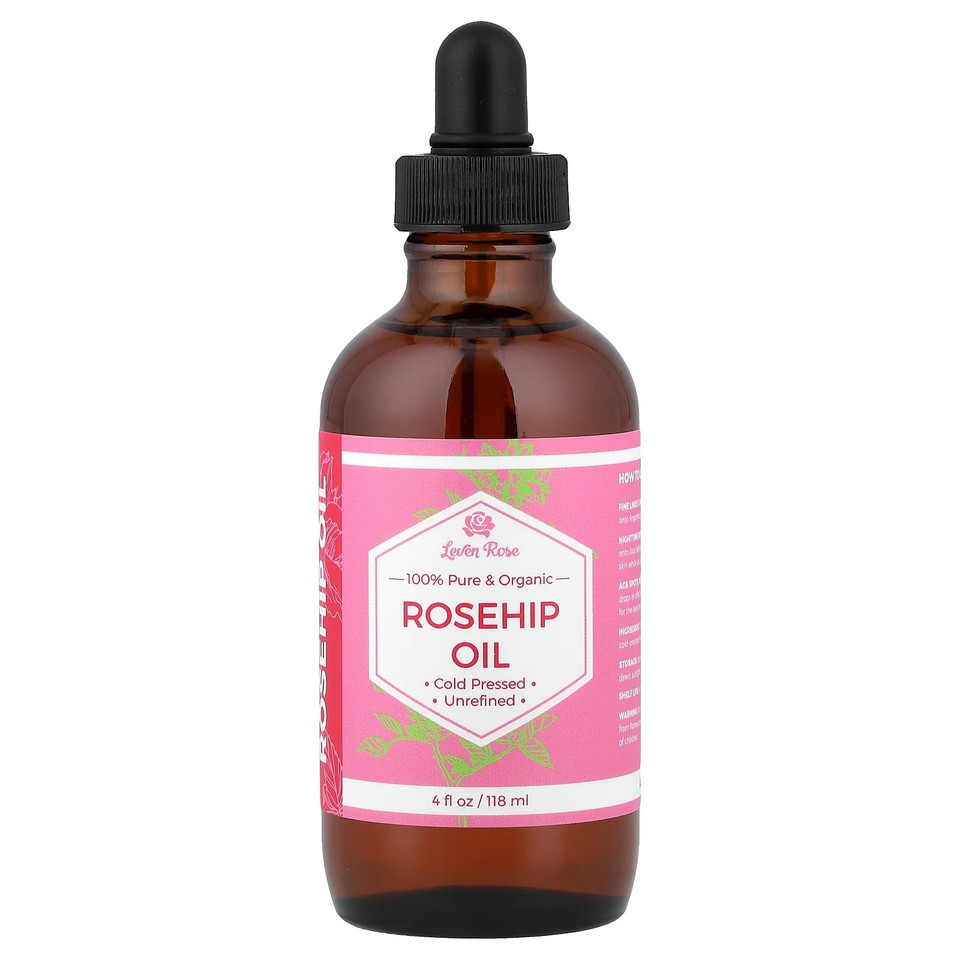 Leven Rose 100 Pure  Organic Rosehip Oil 4 fl oz 118 ml All-Natural,