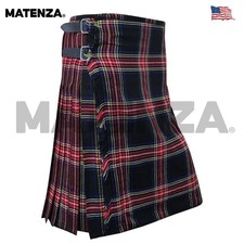 Black Stewart Kilt   8 Yard  5 Yard 16oz Tartan   Acrylic Wool By Matenza Store