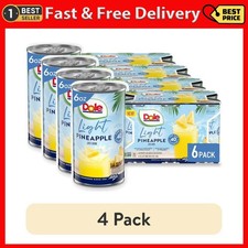  4 Pack  6 Cans Dole Light Pineapple Juice Drink, 6 Fl Oz Can