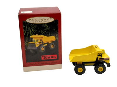 #ad Tonka Mighty Dump Truck Hallmark Keepsake Ornament 1996 Yellow With $9.99