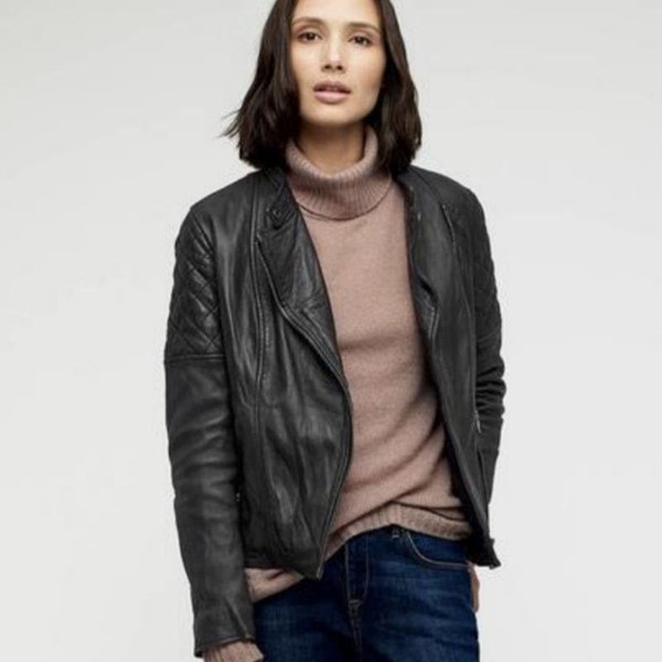 Damen Jigsaw Jacke schwarz Leder 36 / S / 44 #9LV1