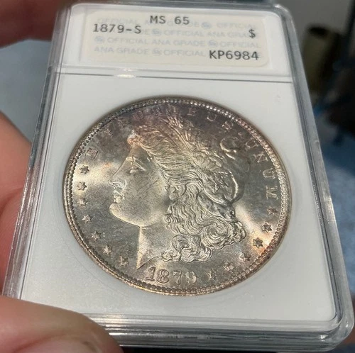 1879-S Morgan Silver Dollar MS65 ANACS with Interesting Toning