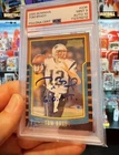 Tom Brady 2000 Bowman Rookie with GOAT Inscription - PSA Auto 10 - Mint 9