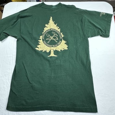 Vtg 90s Appalachian Mountain Club Shirt Heavy Green Volunteer Trail Crew Large