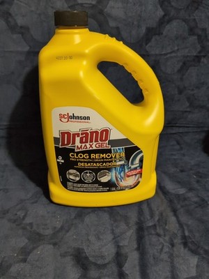 Drano 696642 Max Gel Clog Remover, Bleach Scent, 128 oz Bottle