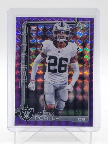 DARIEN PORTER 2025 TOPPS CHROME ROOKIE PURPLE GEOMETRIC /75 #367 RAIDERS Q7485