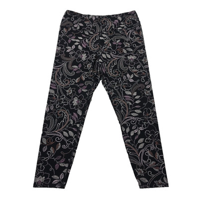 J. Jull Fit Breath Yoga Leggings Womens L Black Purple Cotton Spandex Athletic