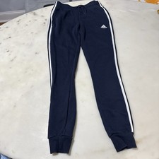 adidas Women's XS Essentials 3-Stripes Tricot Joggers Track Pants Navy Fleeced