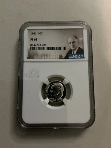 1961 10C (Proof) Roosevelt Dime ngc pf 68