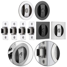 Pocket Door Privacy Mechanism with Edge Pull Handle Zinc Alloy Construction