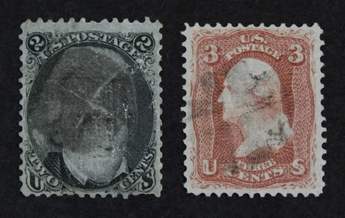 CKStamps: US Stamps Collection Scott#87 88 2c 3c Washington Used