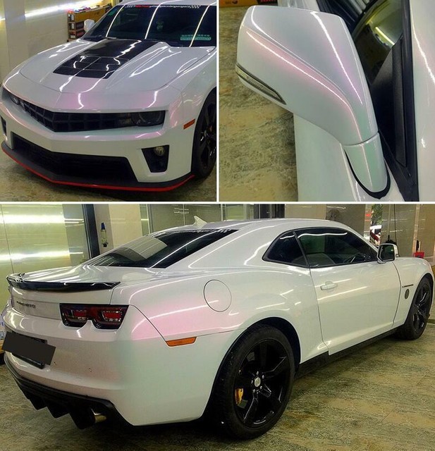 Metallic Glossy Pearl White Chameleon Vinyl Whole Car Wrap