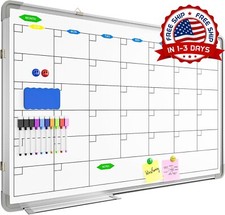 Pizarra blanca magn tica de borrado en seco Calendario de aluminio blanco US NEW