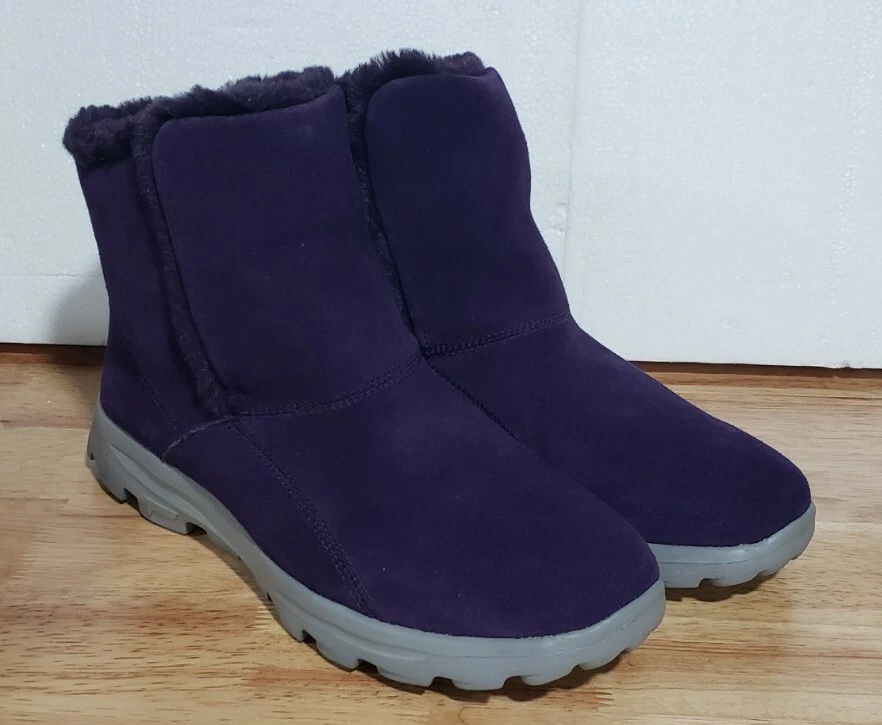 Skechers gowalk suede sales and faux fur boots