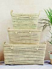 Wicker Storage Basket Chest Trunk Kids Toy Basket Rattan Storage Baskets