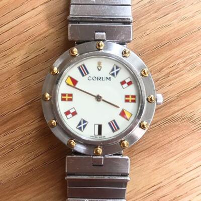 CORUM Clipper Club レディース腕時計　ジャンク品 CORUM Clipper Club Ladies Watch 18k Gold Black Stainless