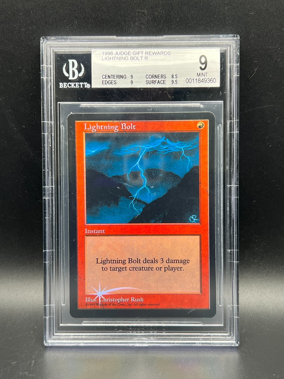 Magic the Gathering BGS 9 Lightning Bolt DCI Foil Judge Rewards Promo ...