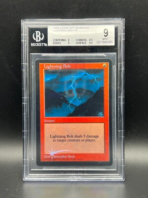 Magic the Gathering BGS 9 Lightning Bolt DCI Foil Judge Rewards