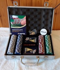 Valigetta poker set nuova in alluminio con 200 chip 5 dadi 2 mazzi carte 