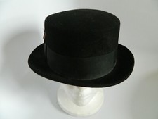 Vintage New York Hat Co. Black 100 Wool Mens Fedora Hat Feather Size M USA