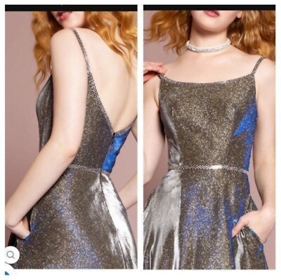 ELIZABETH K GLITTER A-LINE GRADUATION, PARTY GOWN, SIZE M | eBay