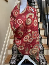 Red Gold Orange 100% Pashmina Scarf Wrap Shawl Fringe 27”x76” Reverse Boho Gypsy