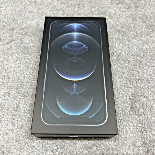 iPhone Silver 12 Pro 128GB EMPTY/GIFT BOX ONLY Size 6.5x3.5" Black