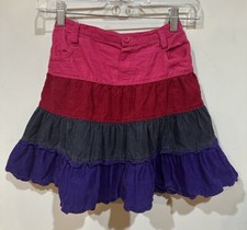 The Children  s Place Girls Pinks, Purple  Gray Ruffled Midi Skirt Size 8