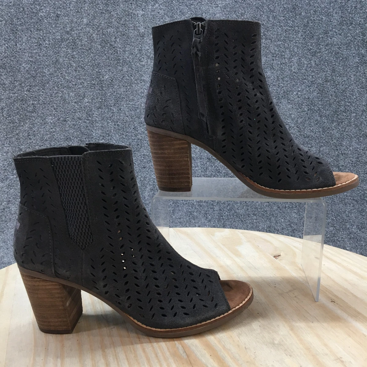 Toms women's majorca peep toe mid calf boot clearance