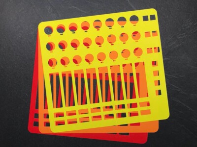 3 farbige (gelb, orange und rot) Overlays für Novation Launch Control XL