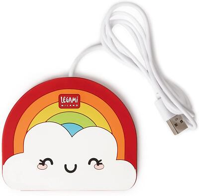 Legami Warm It Up Regenbogen Thema USB Becherwärmer hält Getränke heiß flache Bodenbecher