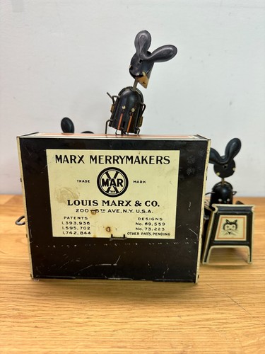 LOUIS MARX & CO. ANTIQUE RARE TIN LITHO WIND-UP MERRY MAKERS BAND - Picture 7 of 8